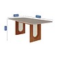 Conjunto Mesa 8 Cadeiras Cimol Valentina Retangular 210x100 com Vidro e Cadeira Paola Wood - Cinamomo/Off White/Linho Be
