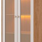 Cristaleira Reflecta Esplendida 100% MDF com LED 2 Portas 70cm MGM - Cinamomo/ Of White