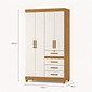 Guarda-roupa Sobral Solteiro 4 Portas 4 Gavetas com Chave Moval - Freijo/Off White