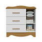 Cômoda para Quarto Infantil 100% MDF 3 Gavetas 1 Porta Peroba Lisi Branco/Amendoa Cômoda para Quarto Infantil 100% MDF 3 Gavetas 1 Porta Peroba Lisi Branco/Amendoa