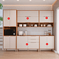 Cozinha Completa Modulada em MDF 5 Módulos MGM Esplêndida Cinamomo/Off White Cozinha Completa Modulada em MDF 5 Módulos MGM Esplêndida Cinamomo/Off White