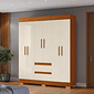 Guarda-Roupa Maya 6 Portas Cinamomo/Off White - Acp Móveis Guarda-Roupa Maya 6 Portas Cinamomo/Off White - Acp Móveis