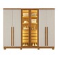 Guarda-roupa 100% MDF Toronto Reflecta 6 Portas 4 Gavetas 240cm IMOP - Cinamomo/Arena