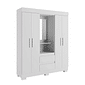 Guarda-Roupa Solteiro Capelinha com Espelho Isabely Branco - Acp Móveis Guarda-Roupa Solteiro Capelinha com Espelho Isabely Branco - Acp Móveis