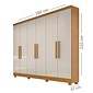 Guarda-Roupa Casal 6 Portas Sergipe Nature/Off White - Bianchi 