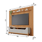 Rack com Painel 2.3 Ripado para TV 75 Polegadas em MDF Permóbili Moema Nature/Off White