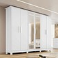 Guarda-Roupa Casal Com Espelho Em MDF 6 Portas Bianchi Nina Branco Guarda-Roupa Casal Com Espelho Em MDF 6 Portas Bianchi Nina Branco