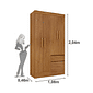 Guarda-Roupa Solteiro 4 Portas 2 Gavetas Oregon Cinamomo - Tcil Móveis  Guarda-Roupa Solteiro 4 Portas 2 Gavetas Oregon Cinamomo - Tcil Móveis
