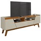 Rack Sala Florença para TV até 70 Polegadas com Pés Madeira Bechara Off White/Naturale