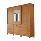 Guarda-Roupa Casal Athenas com Espelho 3 Portas 9 Gavetas Nature - Bianchi