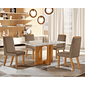 Conjunto Mesa Firenze 120x80cm com 4 Cadeiras Riviera Castanho/Off White Sued 163- LJ Móveis  Conjunto Mesa Firenze 120x80cm com 4 Cadeiras Riviera Castanho/Off White Sued 163- LJ Móveis