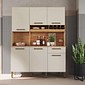 Armário de Cozinha em MDF Kit 6 Portas 1 Gaveta Ronipa Pinot Amendoa/Off White