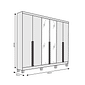Guarda Roupa Casal Master 240 6 Portas, com Espelho, 100% MDF cor Nature/Off White - Bianchi  Guarda Roupa Casal Master 240 6 Portas, com Espelho, 100% MDF cor Nature/Off White - Bianchi
