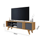 Rack para Sala Retrô TV 75 Polegadas em MDF Permobili Paraty Nature/Grafite Rack para Sala Retrô TV 75 Polegadas em MDF Permobili Paraty Nature/Grafite