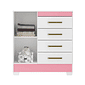 Cômoda Montevideu com 4 Gavetas e 1 Porta Demobile Branco/Branco/Rosa Cômoda Montevideu com 4 Gavetas e 1 Porta Demobile Branco/Branco/Rosa