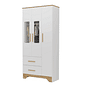 Guarda-Roupa Infantil 3 Portas em MDF Moveis Peroba Popy Branco Brilho/Carvalho