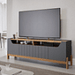 Rack para Sala TV até 65 Polegadas Moema em MDF Grafite/ Nature - Permobili  Rack para Sala TV até 65 Polegadas Moema em MDF Grafite/ Nature - Permobili