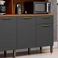 Armário de Cozinha Kit Cabernet Prime 100%MDF, Amendoa com Grafite - Ronipa