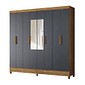 Guarda-Roupa Casal Marajó 8 Portas e 2 Gavetas com Espelho Freijó/Cinza- Moval Guarda-Roupa Casal Marajó 8 Portas e 2 Gavetas com Espelho Freijó/Cinza- Moval