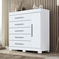 Cômoda em MDF 5 gavetas com Sapateira ACP Móveis Alissa Branco Cômoda em MDF 5 gavetas com Sapateira ACP Móveis Alissa Branco