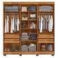 Guarda-roupa Flórida 6 Portas 4 Gavetas Tigus 210cm - Amadeirado/Off White