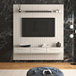 Painel Frisado Oslo 1.9 em MDF para TV até 75 Polegadas com Bancada Bali Off White - Lukaliam Móveis Painel Frisado Oslo 1.9 em MDF para TV até 75 Polegadas com Bancada Bali Off White - Lukaliam Móveis