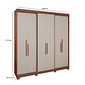 Guarda-Roupa 6 Portas PH1804 Herval com Pés – Carvalho Vermontt / Off White
