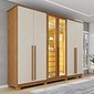 Guarda-roupa 100% MDF Toronto Reflecta 6 Portas 4 Gavetas 240cm IMOP - Cinamomo/Arena