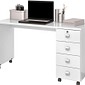 Escrivaninha Mesa Computador Lukaliam Dubai, 4 Gavetas, Rodízios, Branco Brilho Escrivaninha Mesa Computador Lukaliam Dubai, 4 Gavetas, Rodízios, Branco Brilho