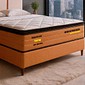 Conjunto Cama Box Casal New Astro 138cm Molas Ensacadas Pillow Top - Bom Pastor