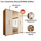 Guarda-Roupa Casal Matisse 6 Portas com Espelho 100% MDF Madetec - Cinamomo/Off White Guarda-Roupa Casal Matisse 6 Portas com Espelho 100% MDF Madetec - Cinamomo/Off White