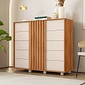 Cômoda Pegasus 2 Portas 5 Gavetas com Corrediças Telescópicas 136cm Caemmun- Freijo/Off White