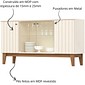 Buffet Aparador Eiffel 4 Portas Henn Off White/Nature - Ripado e Vidro Buffet Aparador Eiffel 4 Portas Henn Off White/Nature - Ripado e Vidro