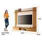 Painel para TV 70 polegadas Detalhe Ripado Solus Cinamomo/Off White HB Móveis Painel para TV 70 polegadas Detalhe Ripado Solus Cinamomo/Off White HB Móveis
