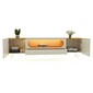 Rack Nobre 210 RK LD Pés Vidro TV 85 Polegadas Off White Gelius