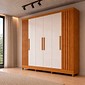 Guarda-roupa 6 Portas 2 Gavetas Bianchi 100% MDF Cabo Frio 180cm - Nature/Off White