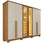 Guarda-roupa 100% MDF Toronto Reflecta 6 Portas 4 Gavetas 240cm IMOP - Cinamomo/Arena
