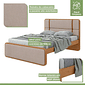 Cama Casal em MDF/MDP Lopas Leder Amendoa Clean/Bege Cama Casal em MDF/MDP Lopas Leder Amendoa Clean/Bege