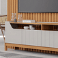 Rack com Painel 2.3 Ripado para TV 75 Polegadas em MDF Permóbili Moema Nature/Off White
