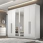 Guarda Roupa Casal com Espelho 6 Portas 6 Gavetas 100% MDF Robust Branco - Novo Horizonte Guarda Roupa Casal com Espelho 6 Portas 6 Gavetas 100% MDF Robust Branco - Novo Horizonte