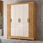 Guarda-Roupa 6 Portas 2 Gavetas Uruguai Freijó/Off White - Moval Móveis