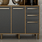 ArmÁrio de Cozinha Kit 11 Portas Petra com 2 Gavetas Cinamomo com Grafite - Valdemóveis ArmÁrio de Cozinha Kit 11 Portas Petra com 2 Gavetas Cinamomo com Grafite - Valdemóveis