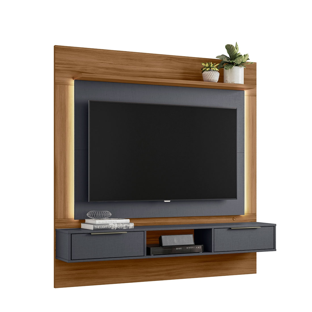 Painel para TV 58 polegadas Notável NT1280 Freijó/Griz  Painel para TV 58 polegadas Notável NT1280 Freijó/Griz