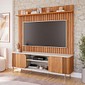 Conjunto Bancada com Painel Chicago 1,80m MDF para TV até 70 polegadas - Off White/Cinamomo
