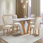 Mesa Qatar com 4 Cadeiras Londres 120x80cm Sem Vidro Cinamomo/Off White - Cel Móveis
