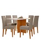 Mesa Helo Nova 160x90 com Vidro 6 Cadeiras Freijo Off White - Poliman