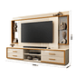 Estante Home para TV até 75 Polegadas com Espelho 4 Gavetas Leni Off White/Cedro - EDN Estante Home para TV até 75 Polegadas com Espelho 4 Gavetas Leni Off White/Cedro - EDN