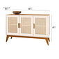 Buffet Aparador Andorra 3 Portas Tela Rattan Off White/Cedro EDN