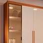 Guarda-roupa Casal Mary Reflecta com LED 6 Portas 238cm 100% MDF - Natural/Off White