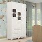 Guarda-Roupa Infantil em MDF 3 Portas Moveis Peroba Uli Branco Guarda-Roupa Infantil em MDF 3 Portas Moveis Peroba Uli Branco